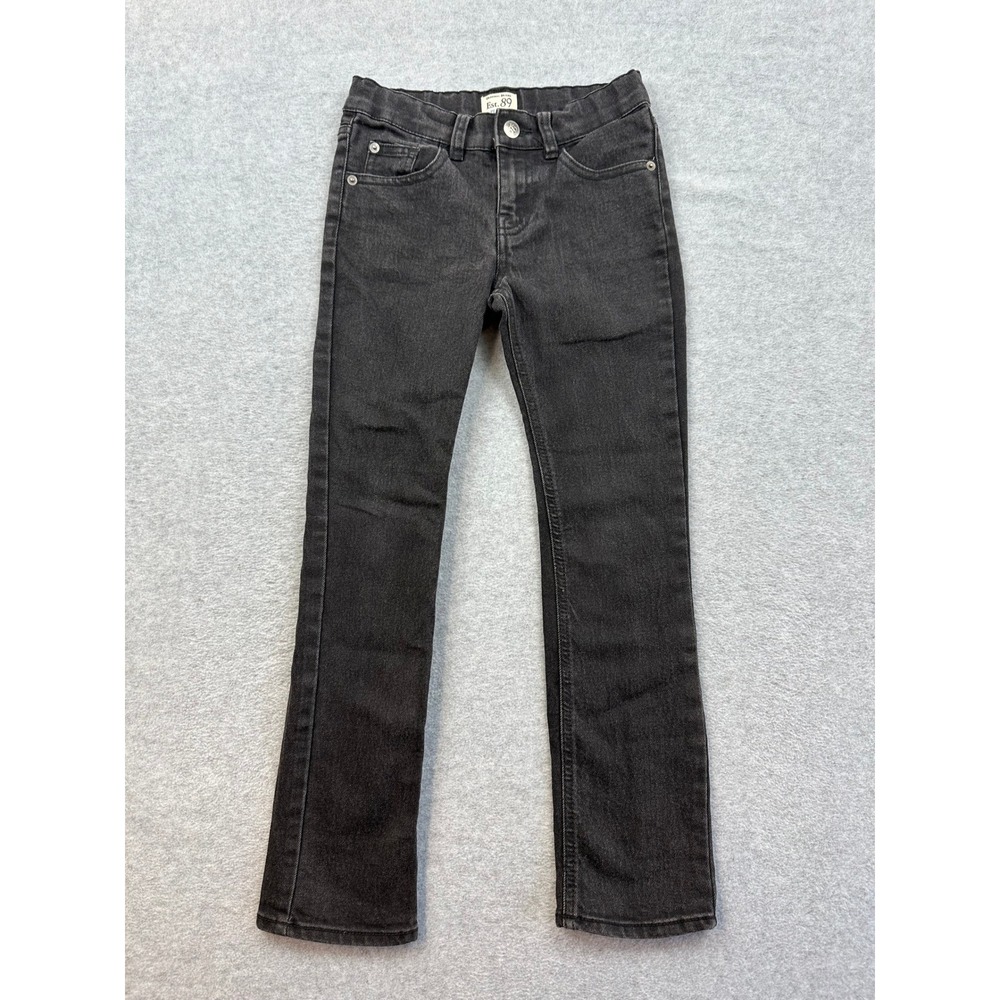The Childrens Place Girls Skinny Stretch Jeans Black Denim Size 8 Heart Pockets
